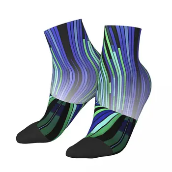 Счастливые мужские носки до щиколотки с абстрактной 3D-иллюзией вихря, повседневные носки для экипажа в стиле Харадзюку, подарочный узор с принтом